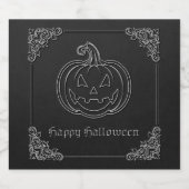 Silver Jack O' Lantern Halloween Alkoholflaschenetikett (Einzelnes Label)