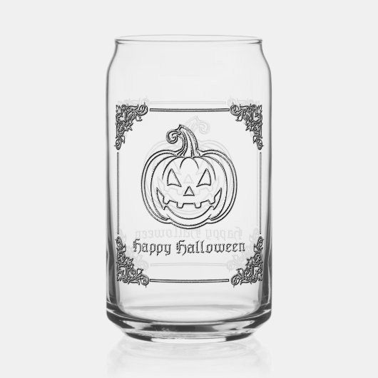 Silver Jack O' Lantern Halloween Dosenglas (Vorderseite)