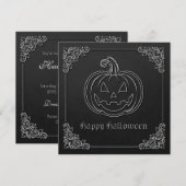 Silver Jack O' Lantern Halloween Einladung (Vorne/Hinten)