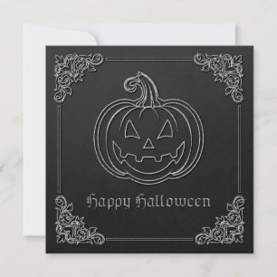 Silver Jack O' Lantern Halloween Einladung