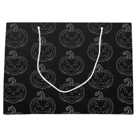 Silver Jack O' Lantern Halloween Große Geschenktüte (Vorderseite)