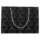 Silver Jack O' Lantern Halloween Große Geschenktüte (Rückseite)