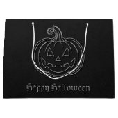 Silver Jack O' Lantern Halloween Große Geschenktüte (Vorderseite)