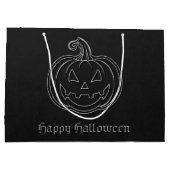 Silver Jack O' Lantern Halloween Große Geschenktüte (Rückseite)