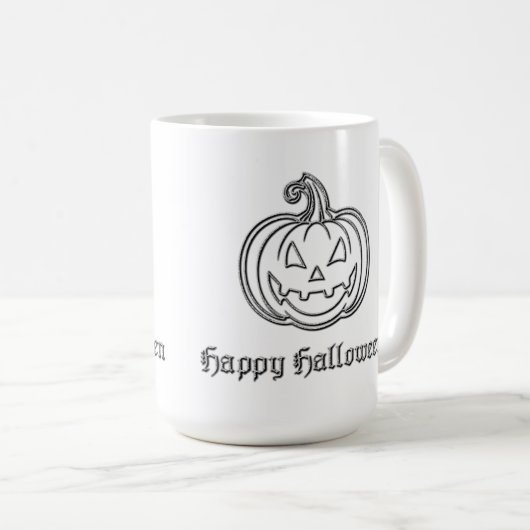 Silver Jack O' Lantern Halloween Kaffeetasse (VorderseiteRechts)