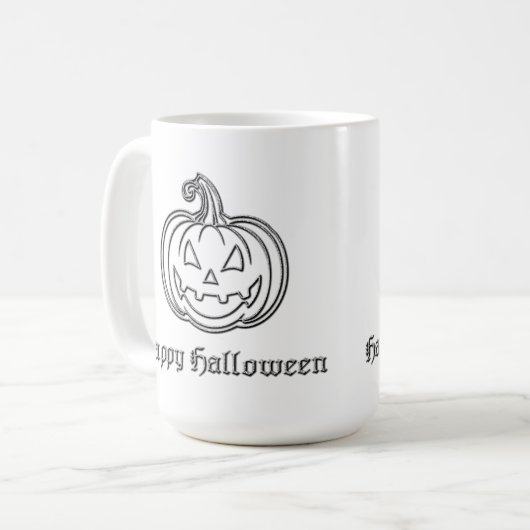 Silver Jack O' Lantern Halloween Kaffeetasse (Vorderseite Links)