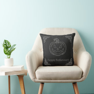 Silver Jack O' Lantern Halloween Kissen