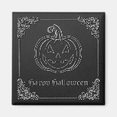 Silver Jack O' Lantern Halloween Magnet (Vorne)