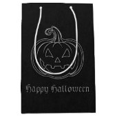 Silver Jack O' Lantern Halloween Mittlere Geschenktüte (Vorderseite)