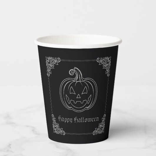 Silver Jack O' Lantern Halloween Pappbecher (Rückseite)