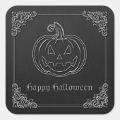 Silver Jack O' Lantern Halloween Quadratischer Aufkleber (Vorderseite)