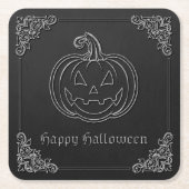 Silver Jack O' Lantern Halloween Rechteckiger Pappuntersetzer (Vorderseite)