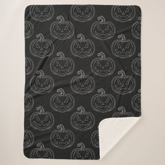 Silver Jack O' Lantern Halloween Sherpadecke (Vorderseite)