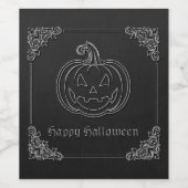 Silver Jack O' Lantern Halloween Weinetikett (Einzelnes Label)