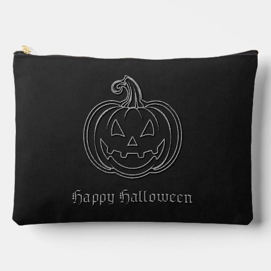 Silver Jack O' Lantern Halloween Zubehörtasche (Vorderseite)