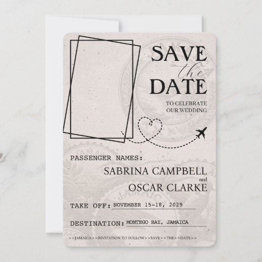 Silver Jamaica Pass Save the Date (Rückseite)