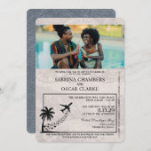 Silver Jamaica Passport Wedding Einladung (Vorne/Hinten)