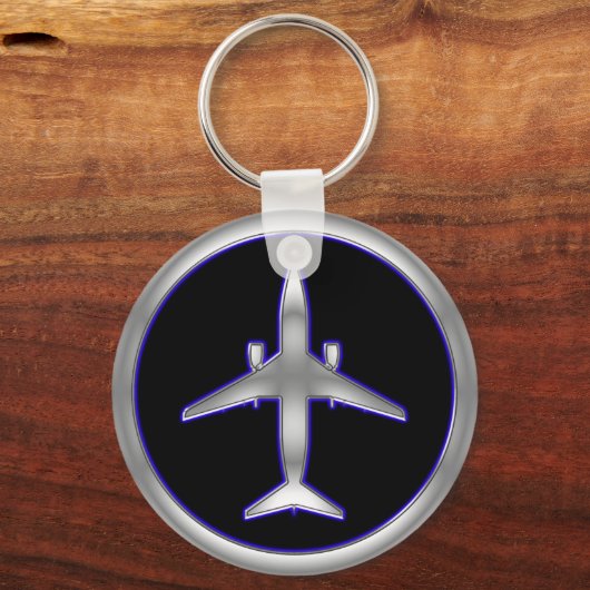 Silver Jet Aircraft Schlüsselanhänger (Vorderseite)