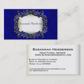 Silver Jewel auf Blue Velvet Business Cards Visitenkarte (Vorne/Hinten)