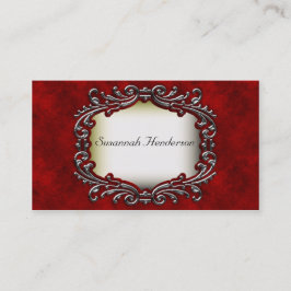 Silver Jewel auf Red Velvet Business Cards Visitenkarte
