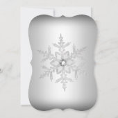 Silver Jewel Bow Snowflake Quinceanera Einladung (Rückseite)