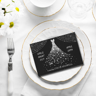 Silver Jewel Dress Junggeselinnen-Abschied Einladu Einladung