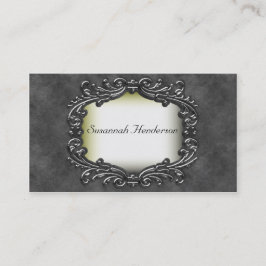 Silver Jewel on Gray Velvet Business Cards Visitenkarte