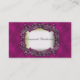 Silver Jewel on Pink Velvet Business Cards Visitenkarte