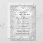 Silver Jewel Snowflake Brautparty Corset Einladung (Vorderseite)