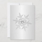 Silver Jewel Snowflake Brautparty Einladung (Rückseite)