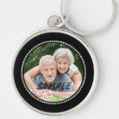 Silver Jewel Wedding Jubiläumsfoto Vorlage Schlüsselanhänger (Vorne)