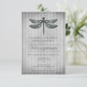 Silver Jeweled Dragonfly Brautparty Einladung