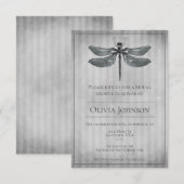 Silver Jeweled Dragonfly Brautparty Einladung (Vorne/Hinten)