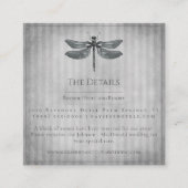 Silver Jeweled Dragonfly Wedding Begleitkarte (Vorderseite)
