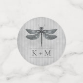 Silver Jeweled Dragonfly Wedding Konfetti (Klein Vorderseite)