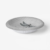 Silver Jeweled Dragonfly Wedding Pappteller (Gewinkelt)