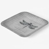 Silver Jeweled Dragonfly Wedding Pappteller (Gewinkelt)