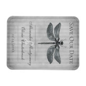 Silver Jewelly Dragonfly Save the Date Magnet (Horizontal)
