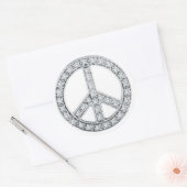 Silver Jewels Peace Sign Runder Aufkleber (Umschlag)
