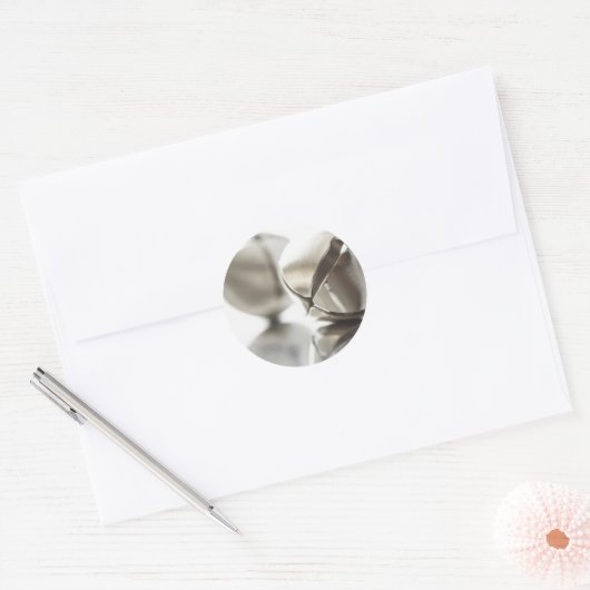 Silver Jingle Bells Runder Aufkleber (Umschlag)