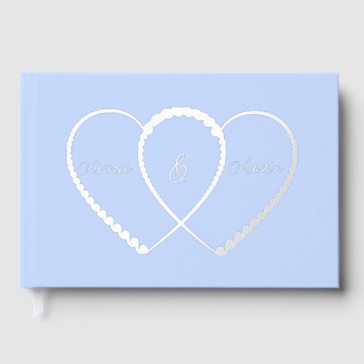 Silver Joined Hearts Gästebuch (Vorderseite)