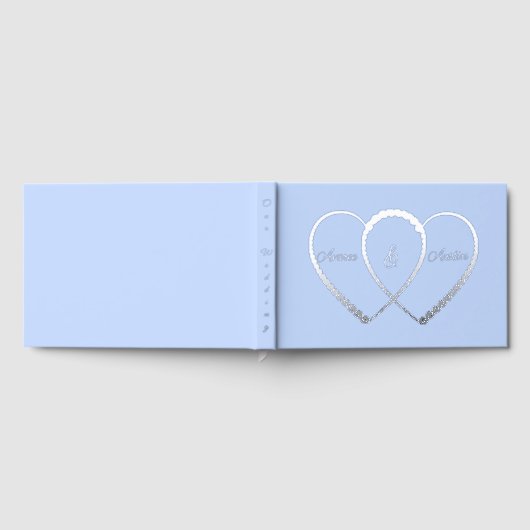 Silver Joined Hearts Gästebuch (Voll)