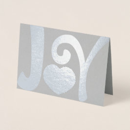 Silver Joy Christmas Heart Folienkarte