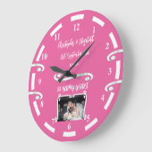 Silver Jubiläum 25 Jahre hinzufügen Namen Foto pin Große Wanduhr (Winkel)