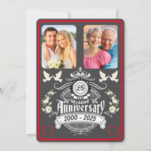 Silver Jubilee 2 Foto Einladung zum 25-jährigen Ju (Vorderseite)