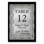 Silver Jubilee Diamond 25. Hochzeitstag Tischnummer (Vorderseite)