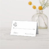 Silver Jungfrau Mary Wedding Falte Platzkarte (Vorderseite)