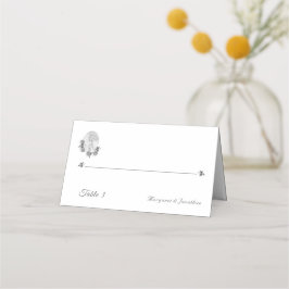 Silver Jungfrau Mary Wedding Falte Platzkarte