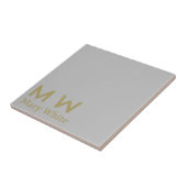 Silver Keramik Tile Gold Text Untersetzer (Seite)