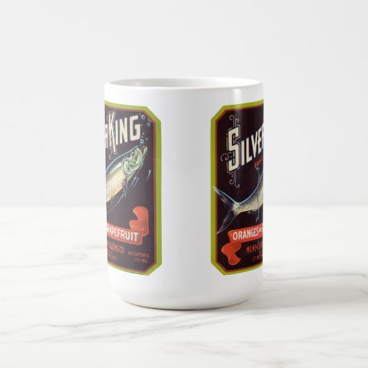 Silver King Brand Orange und Grapefruit Label Kaffeetasse (Mittel)